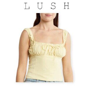 Lush Butter Yellow Milkmaid Sleeveless Tank Top Feminine Coquette Small Style S